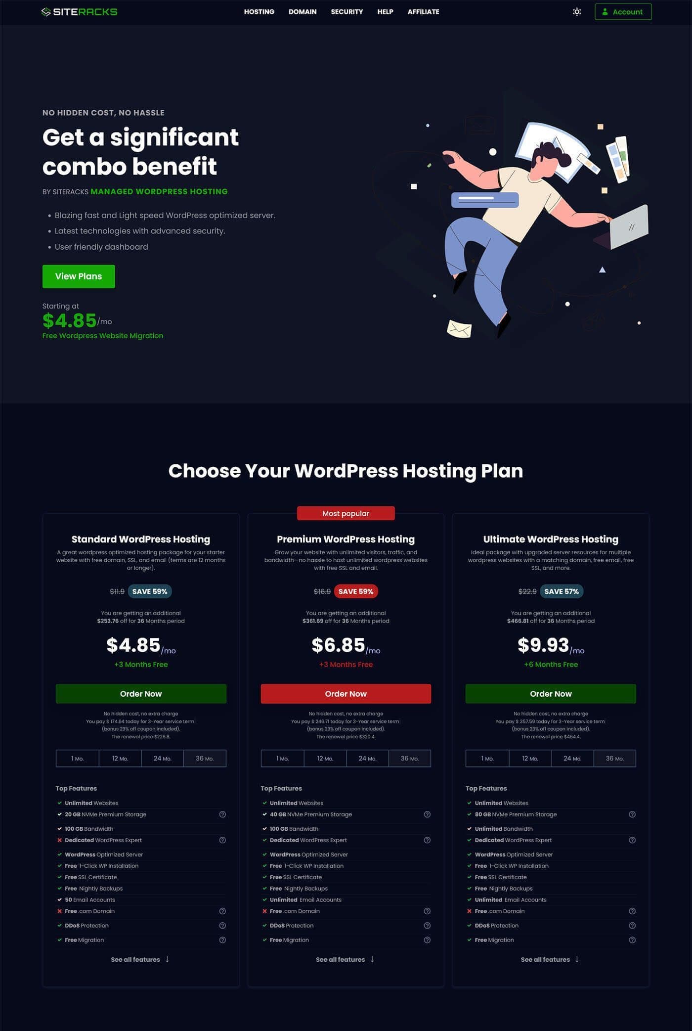 SiteRacks Hosting cover — Next.js development services for a hosting company