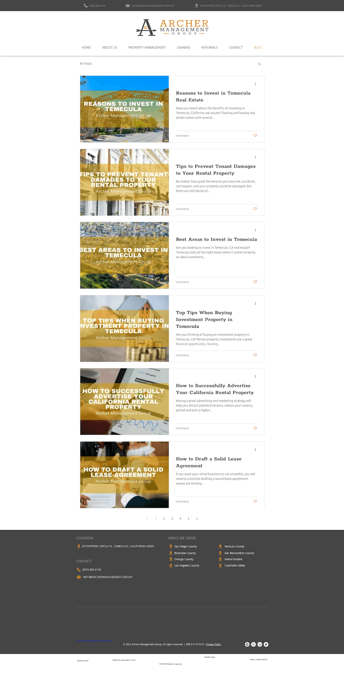 Arch Management Group: Management Company Website — page 3
