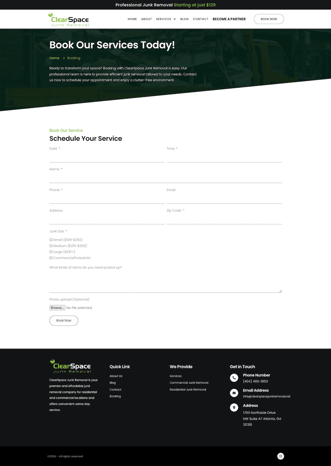 Clear Space Junk Removal: Junk Removal Website — page 8