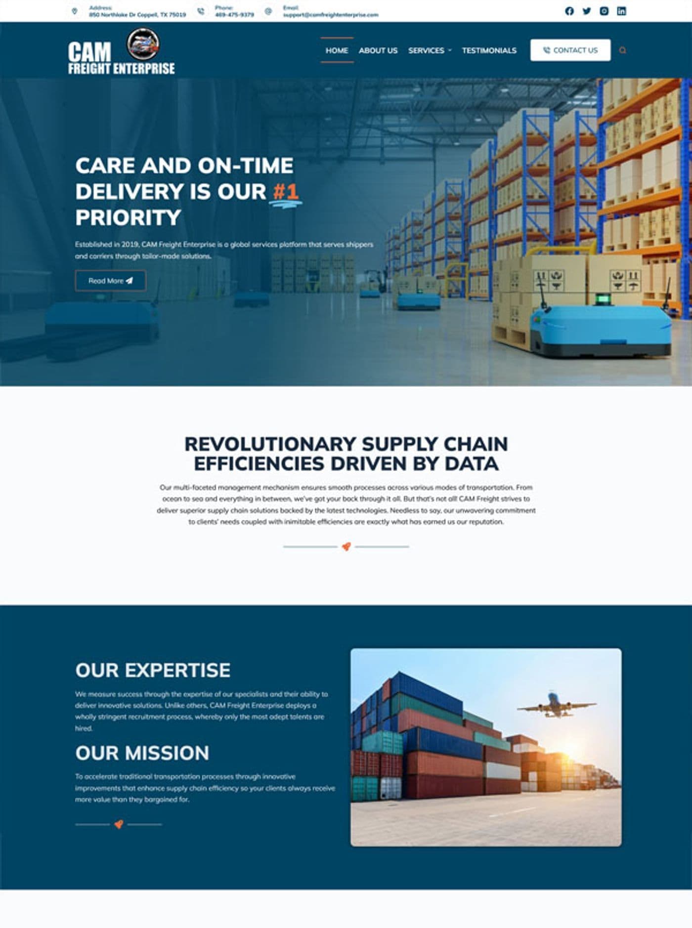 CAM Freight Enterprise: Freight Logistics Website — page 8