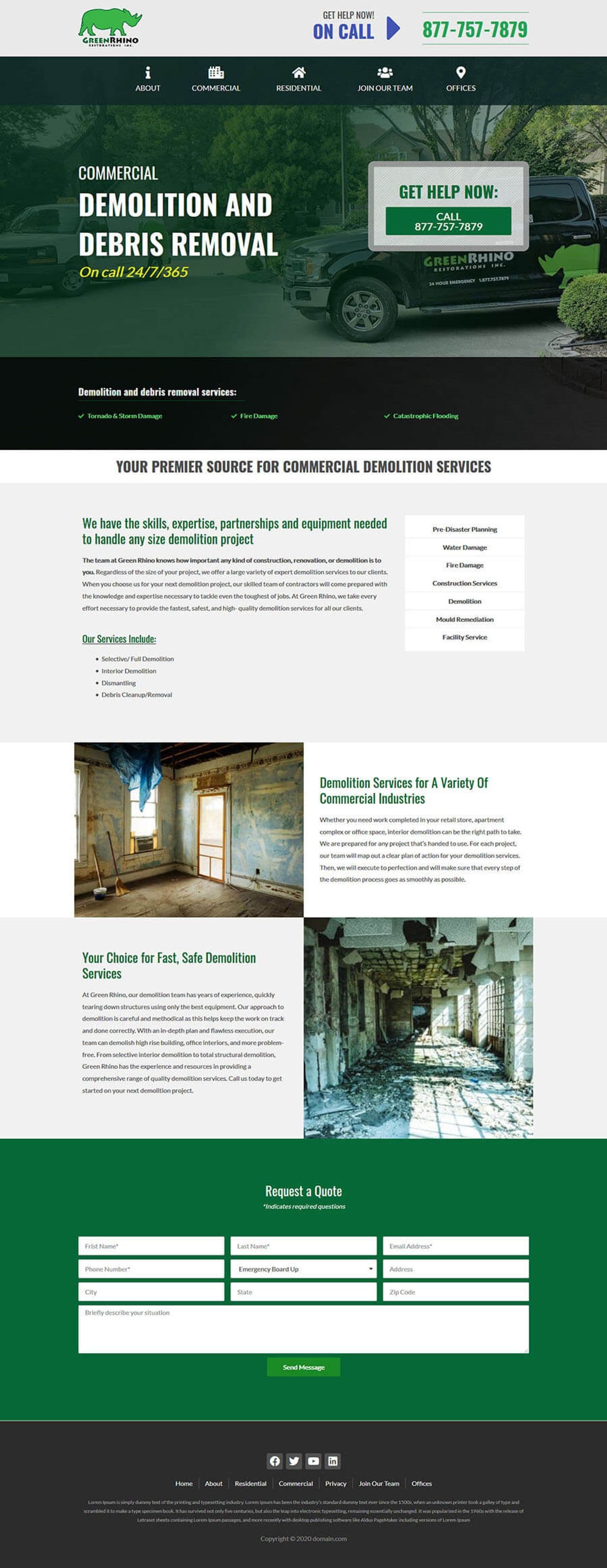 Green Rhino: Restoration Company Website Design — page 5