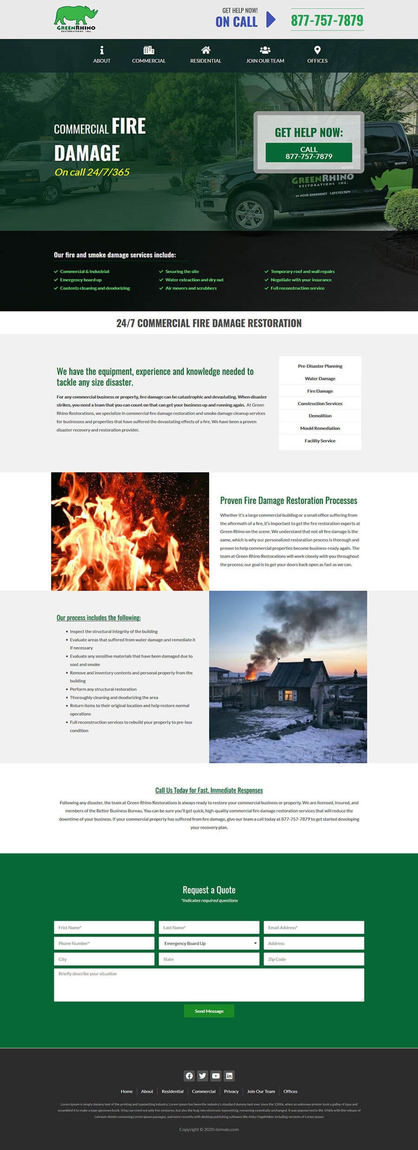 Green Rhino: Restoration Company Website Design — page 3