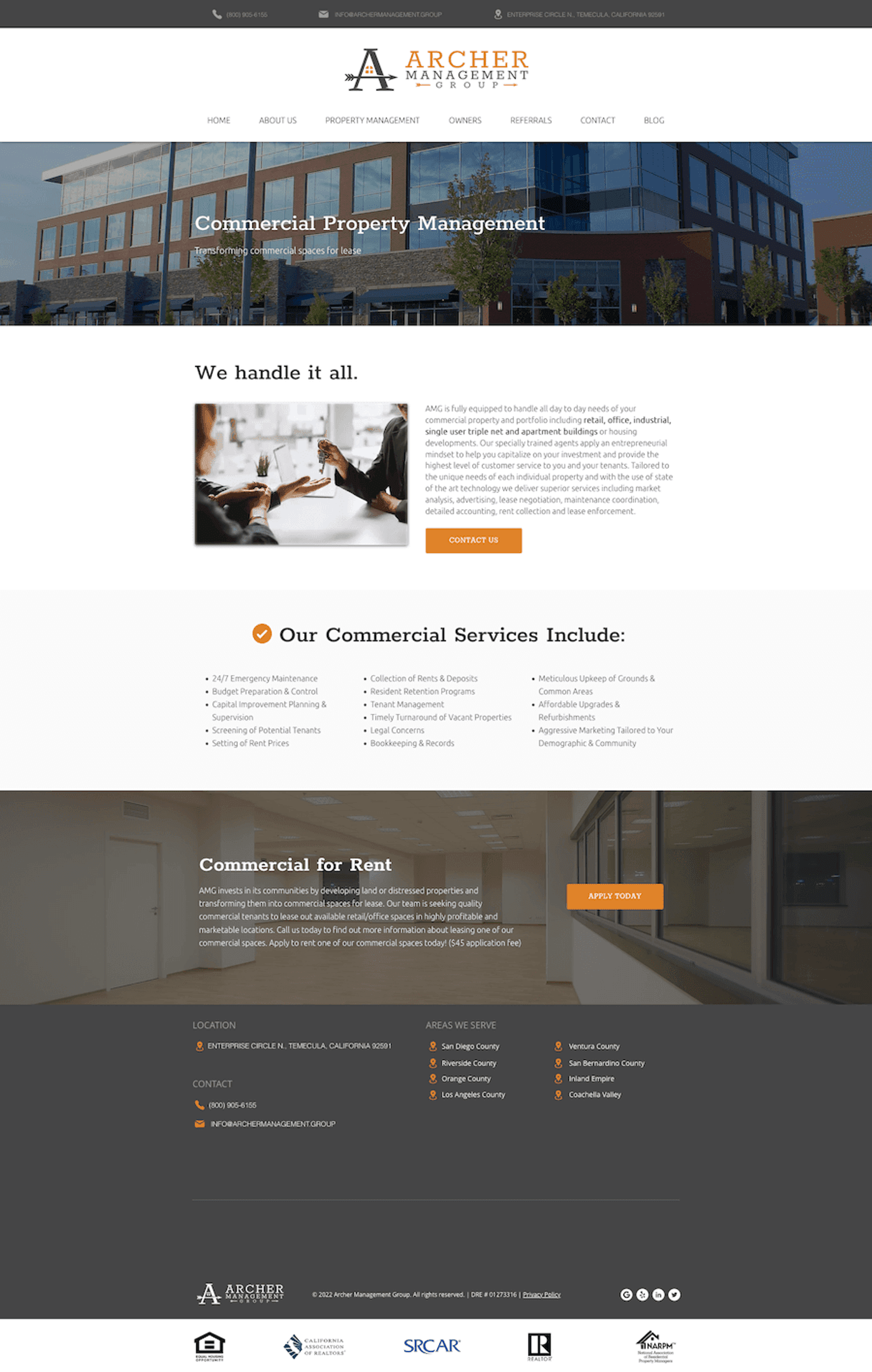 Arch Management Group: Management Company Website — page 7