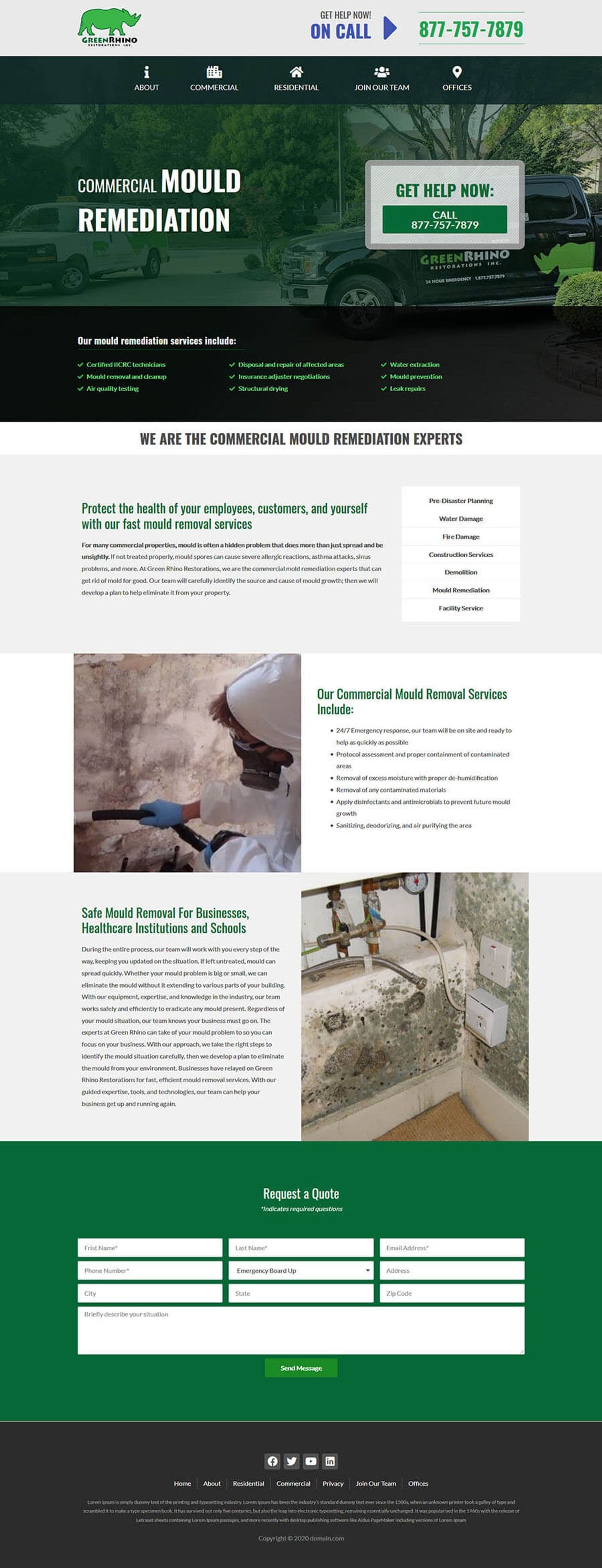 Green Rhino: Restoration Company Website Design — page 4