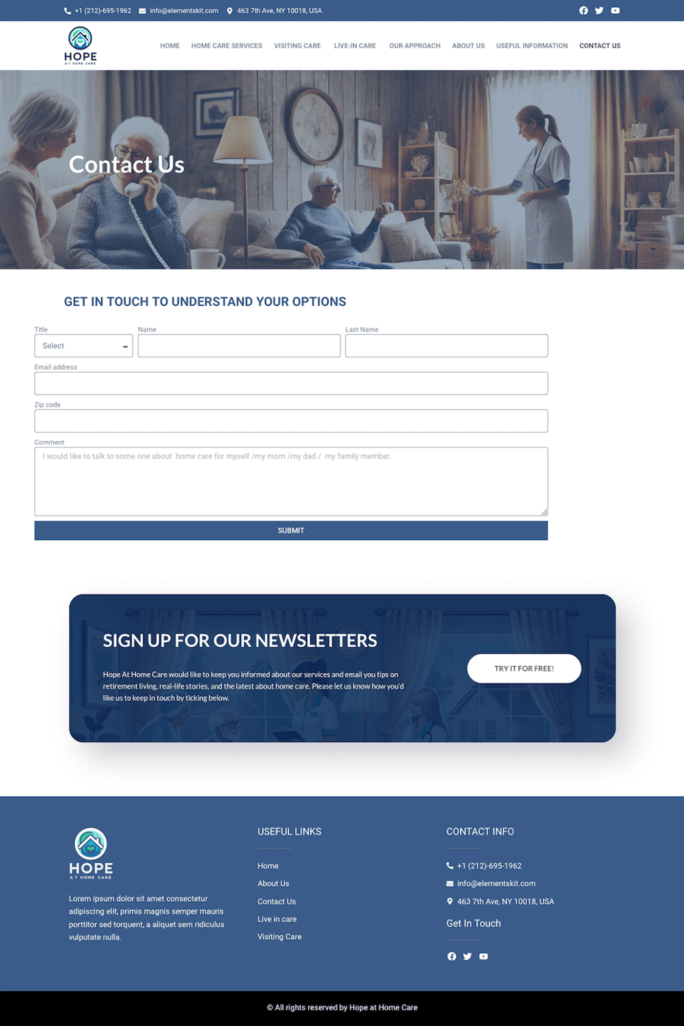 Hope At Home Care: Home Care Website Design — page 10