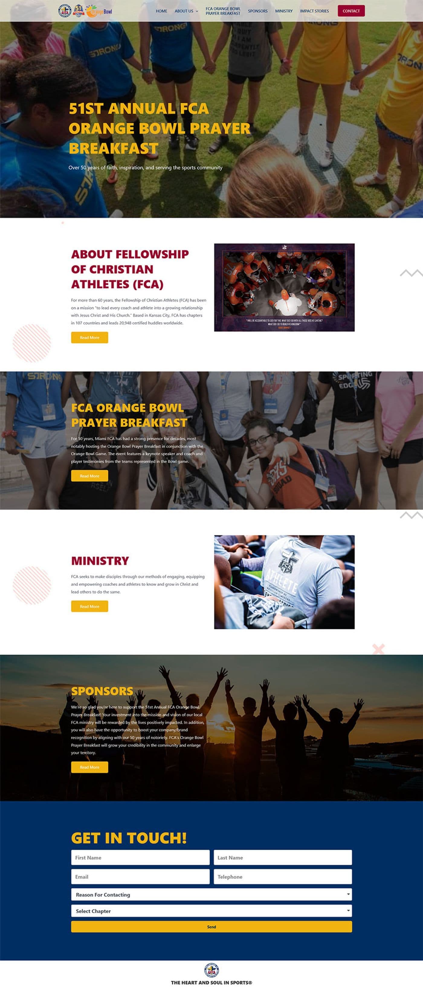 FCA Orange Bowl: Prayer Breakfast Website Design — page 3