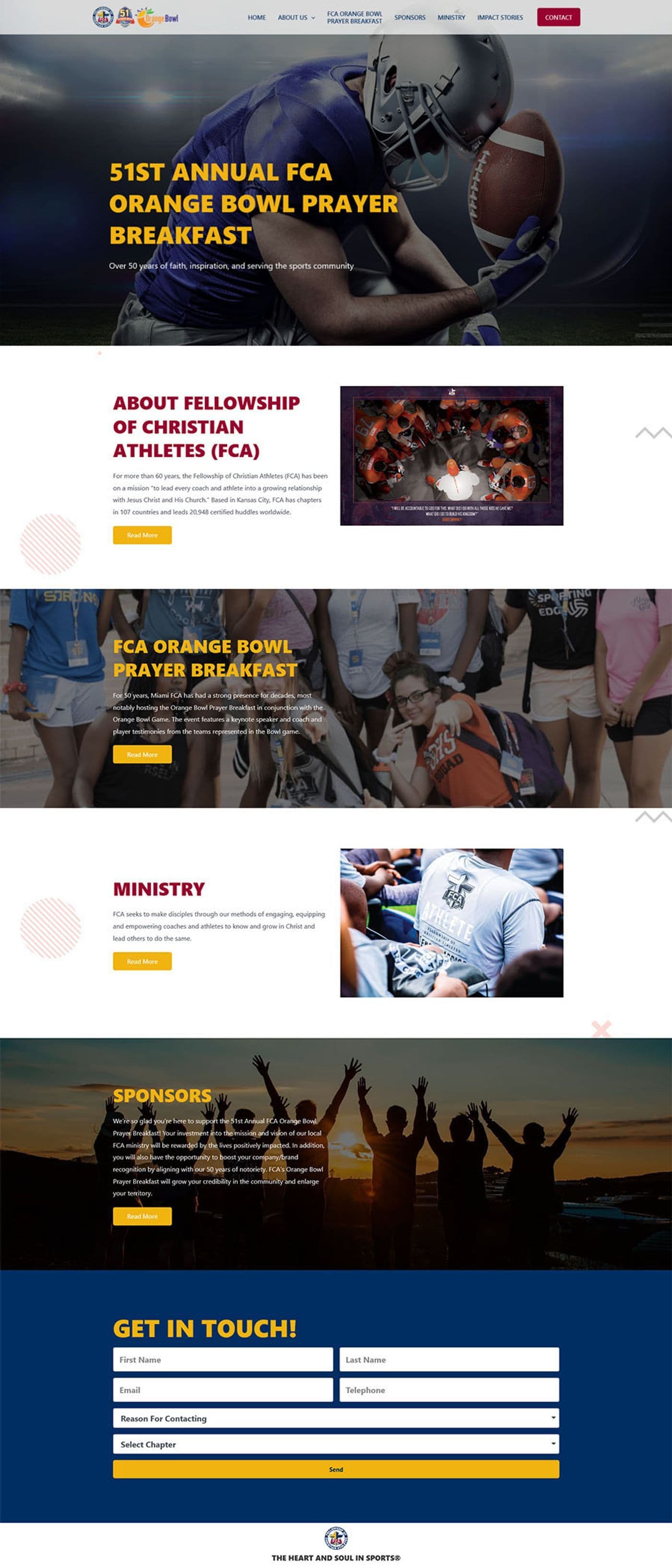 FCA Orange Bowl: Prayer Breakfast Website Design — page 2