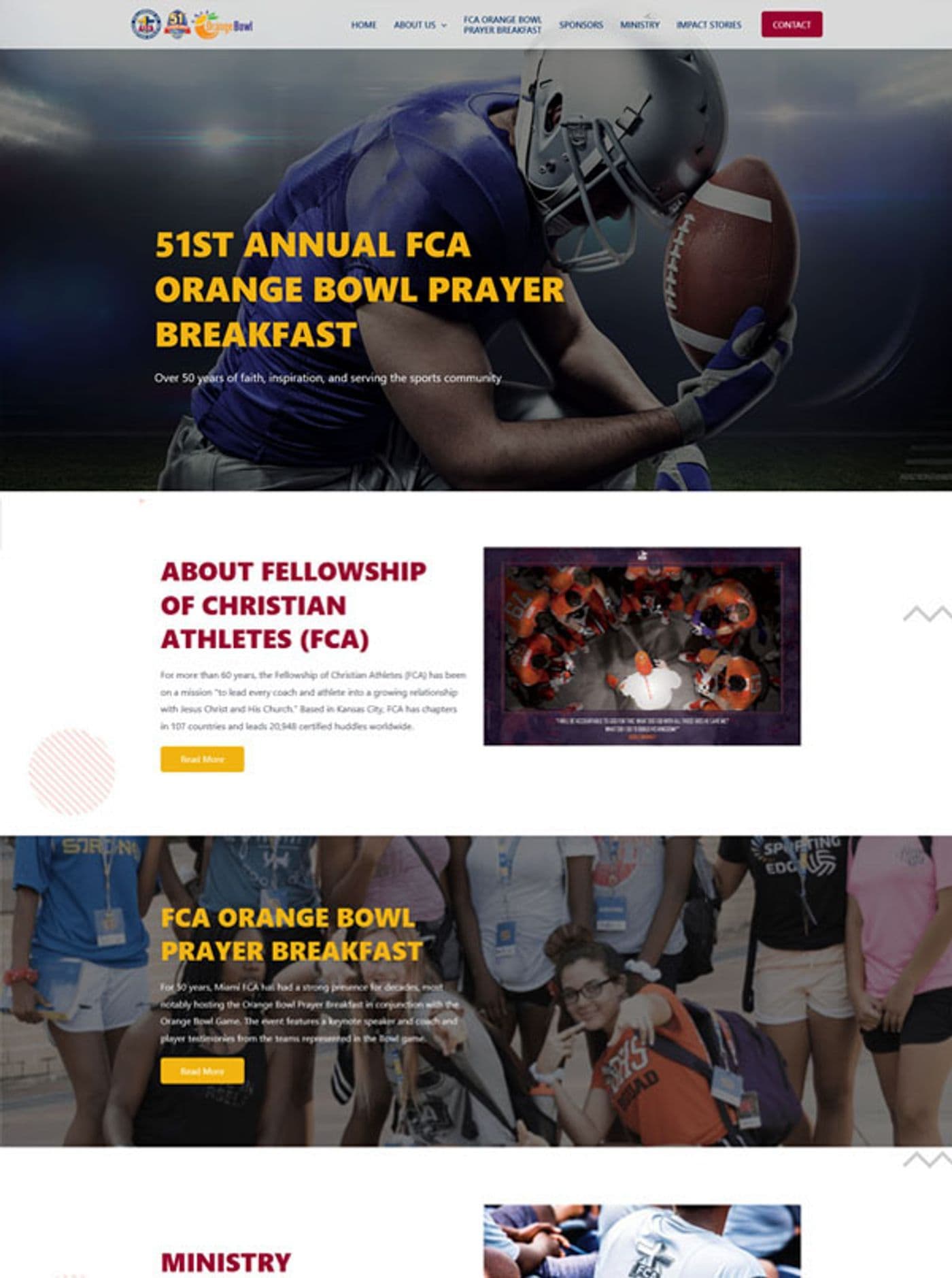 FCA Orange Bowl: Prayer Breakfast Website Design — page 5