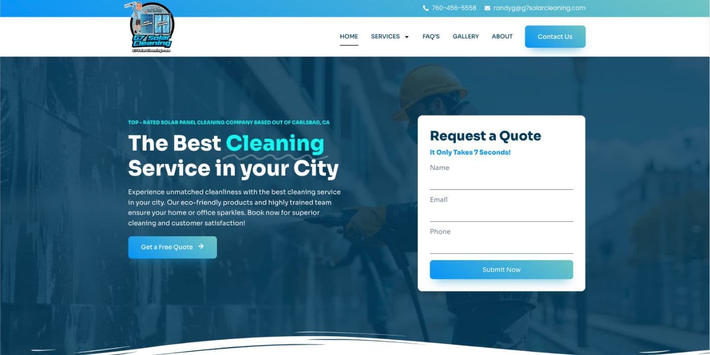 G7 Solar Cleaning: Solar Cleaning Website Design — featured image
