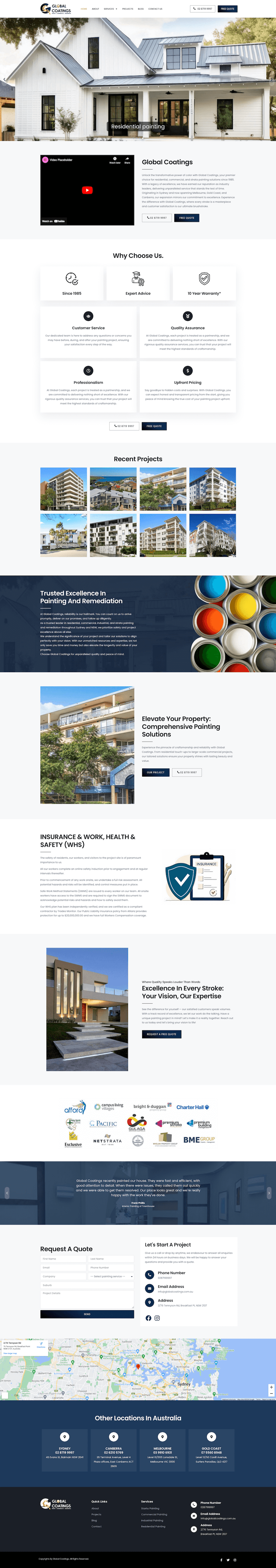 Global Coating Services: Coating Company Website — full page