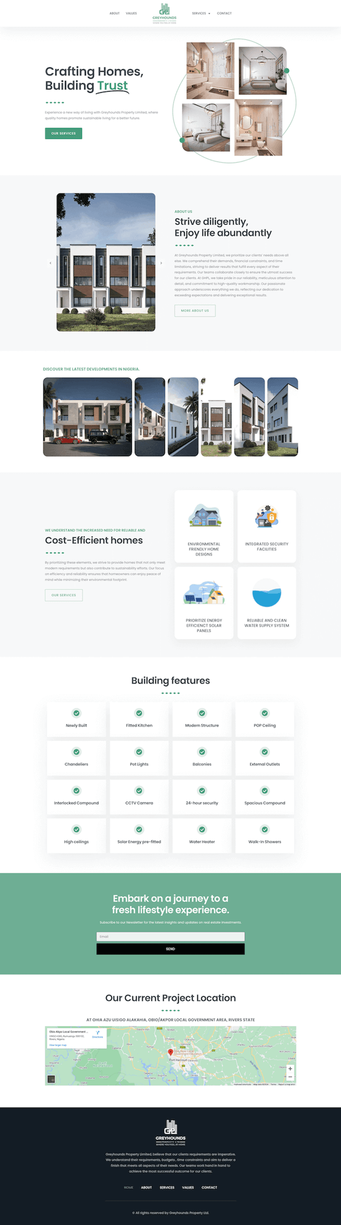 Grey Hounds Property: Property Company Website — full page
