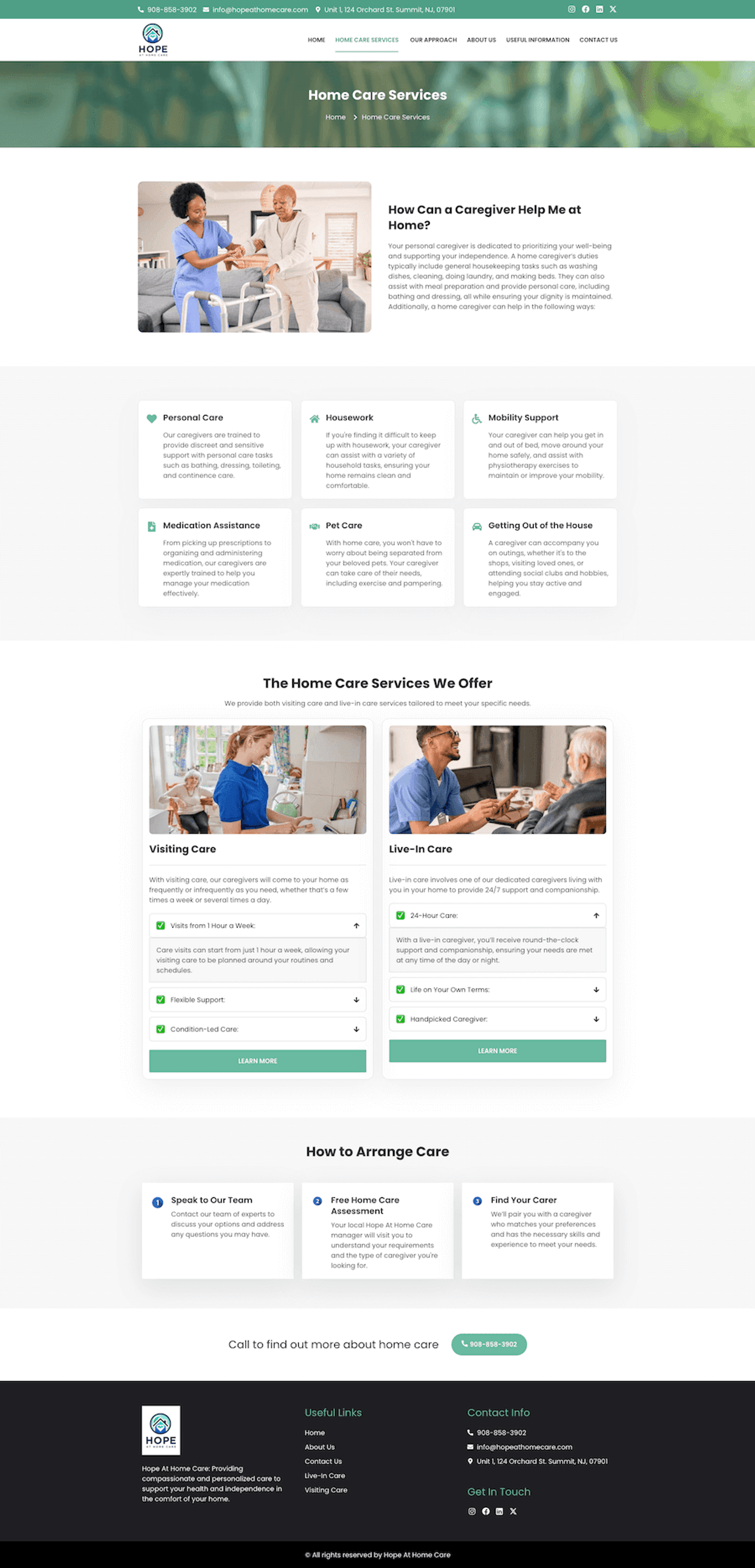 Hope At Home Care: Home Care Website Design — page 7