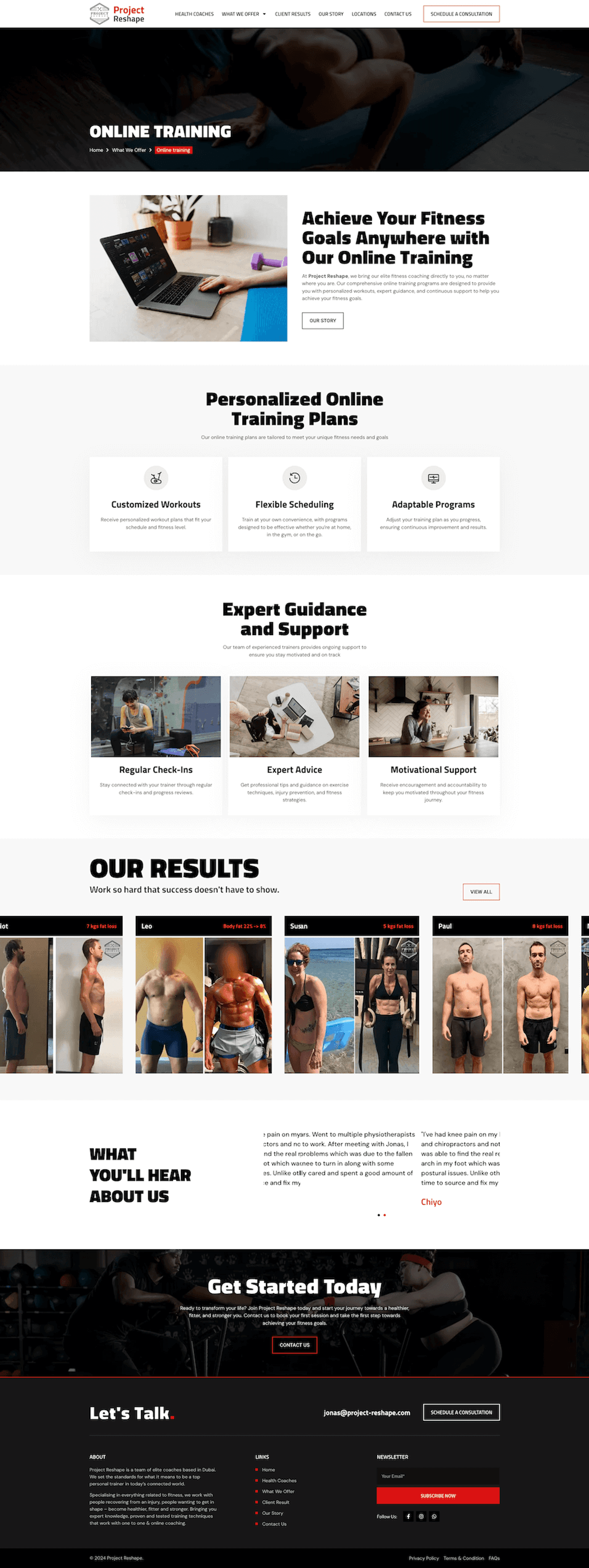 Project Reshape: Fitness Coaching Website in Dubai — page 4