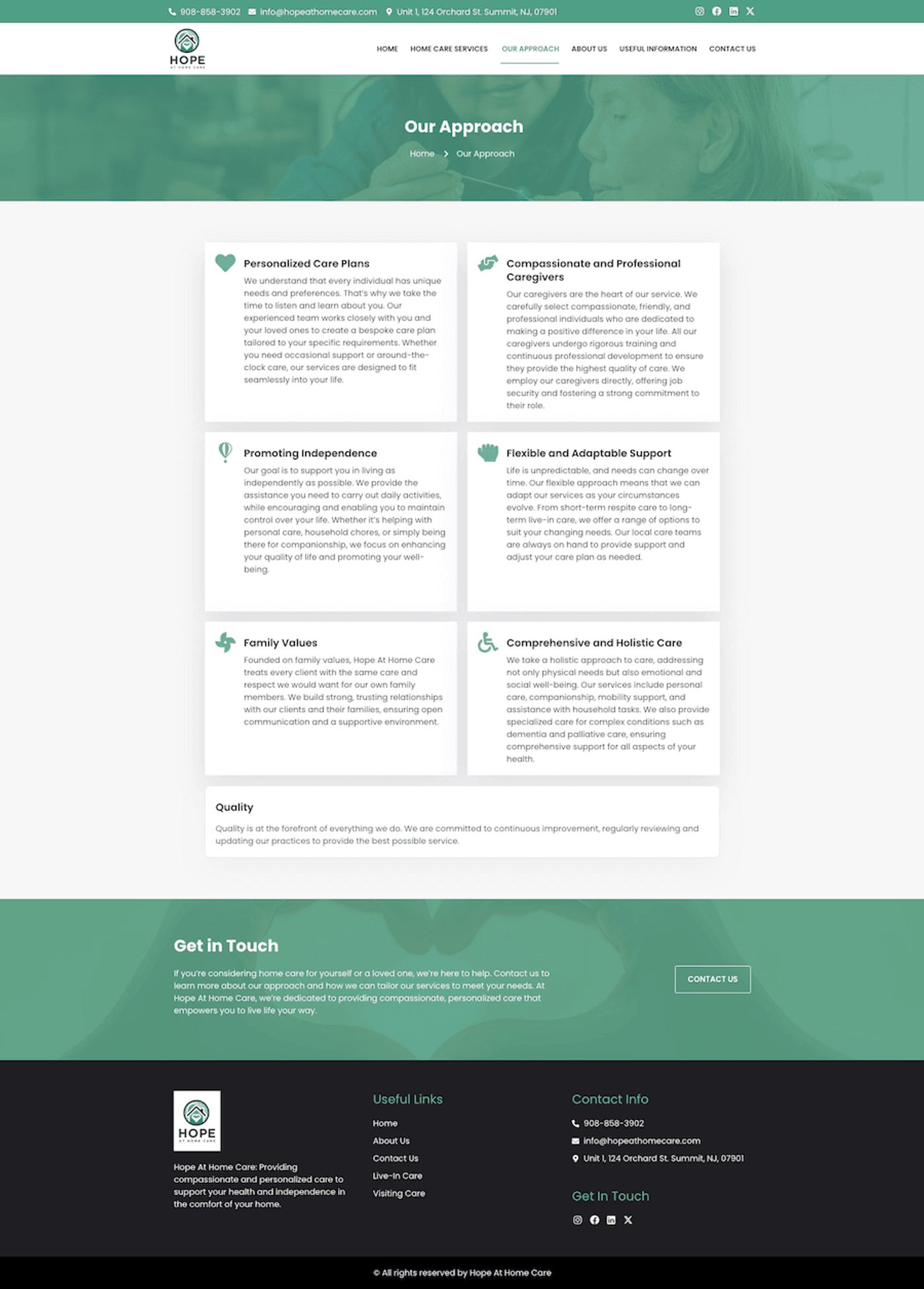 Hope At Home Care: Home Care Website Design — page 11