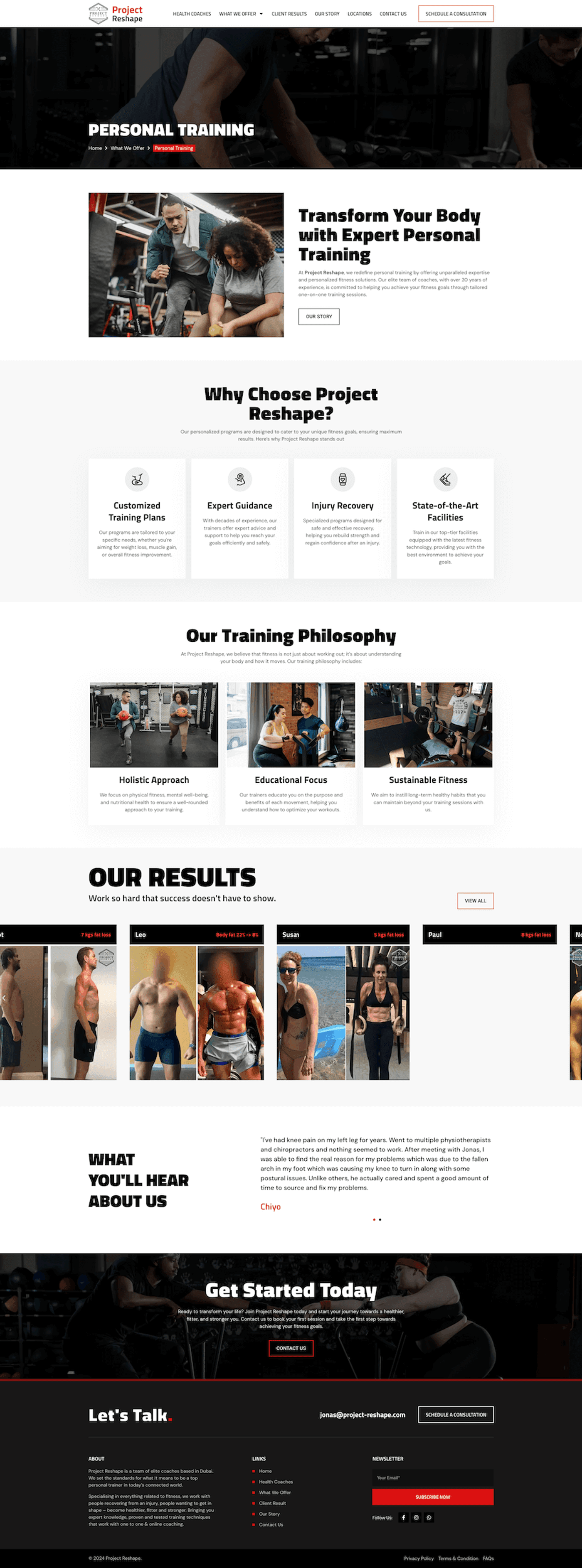Project Reshape: Fitness Coaching Website in Dubai — page 3