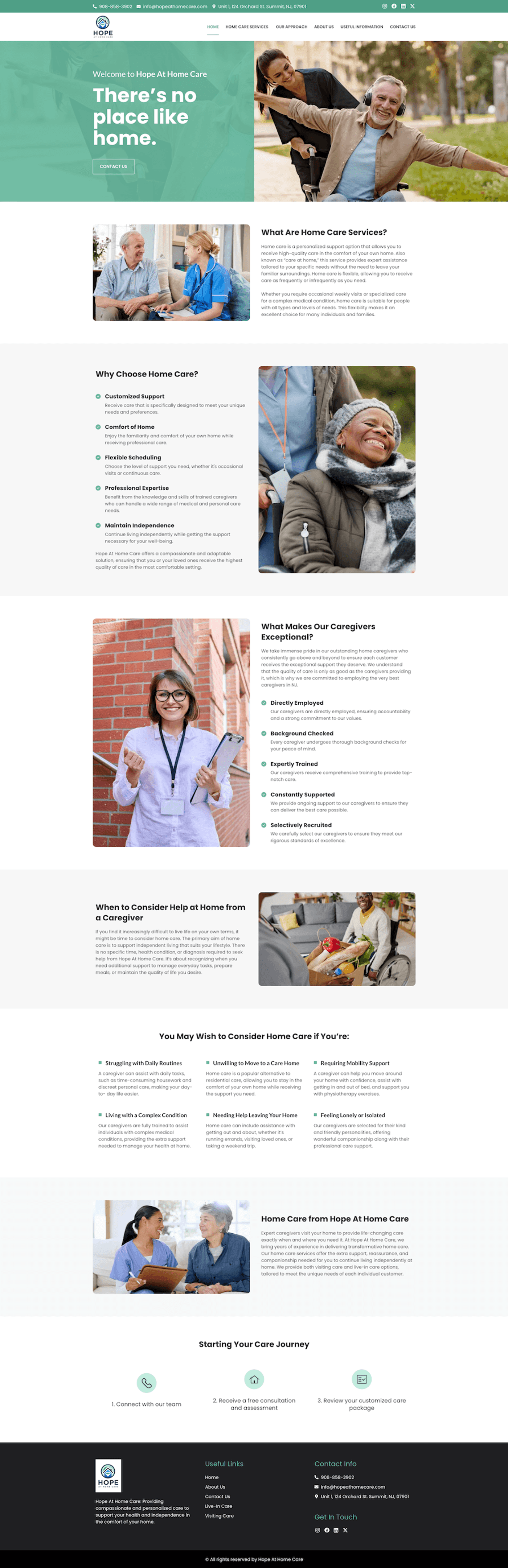 Hope At Home Care: Home Care Website Design — page 3