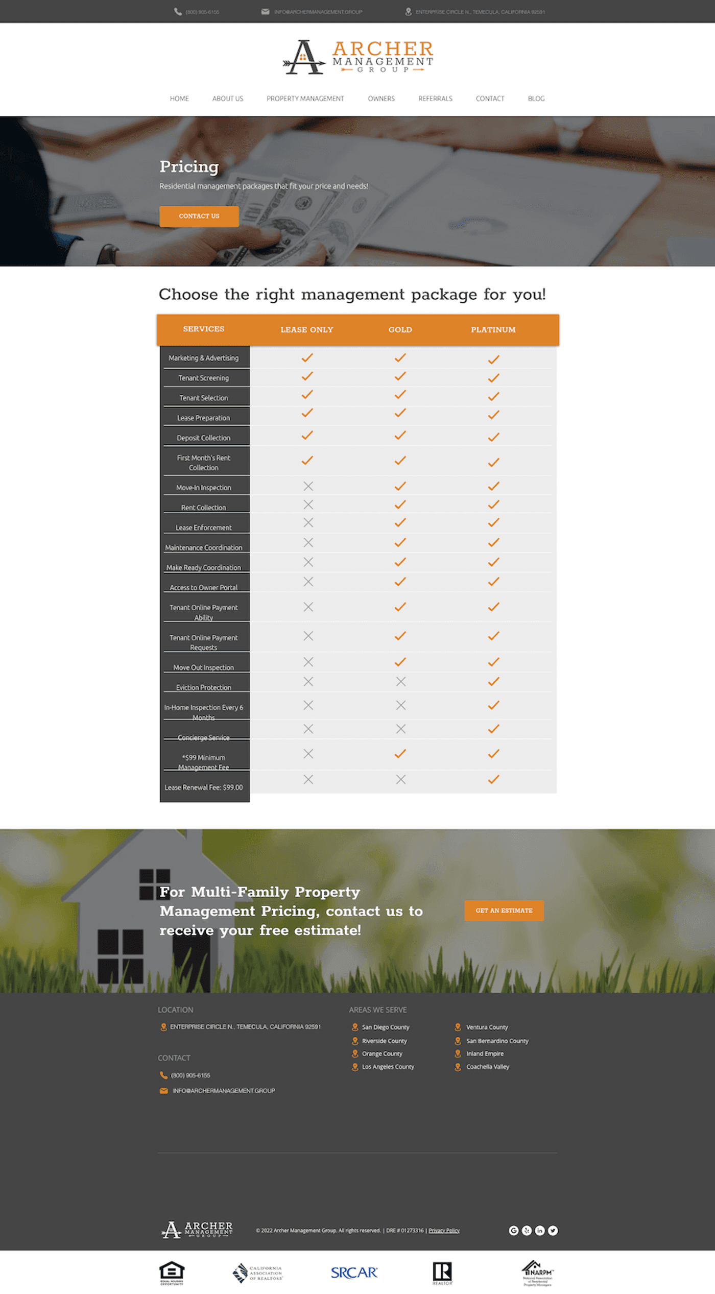 Arch Management Group: Management Company Website — page 4