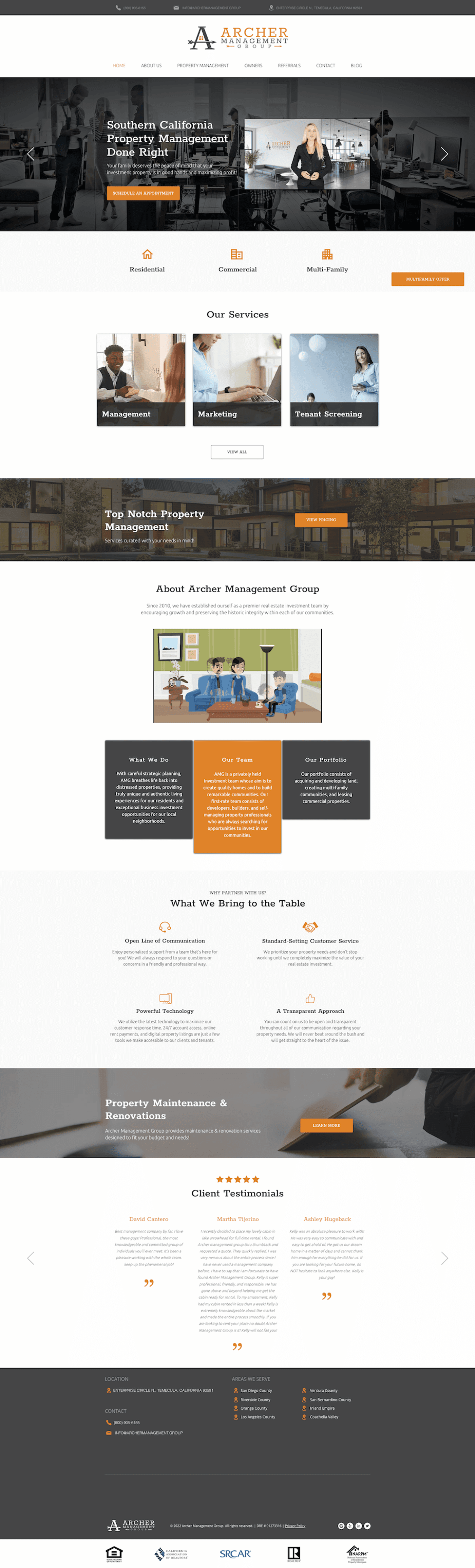 Arch Management Group: Management Company Website — page 2