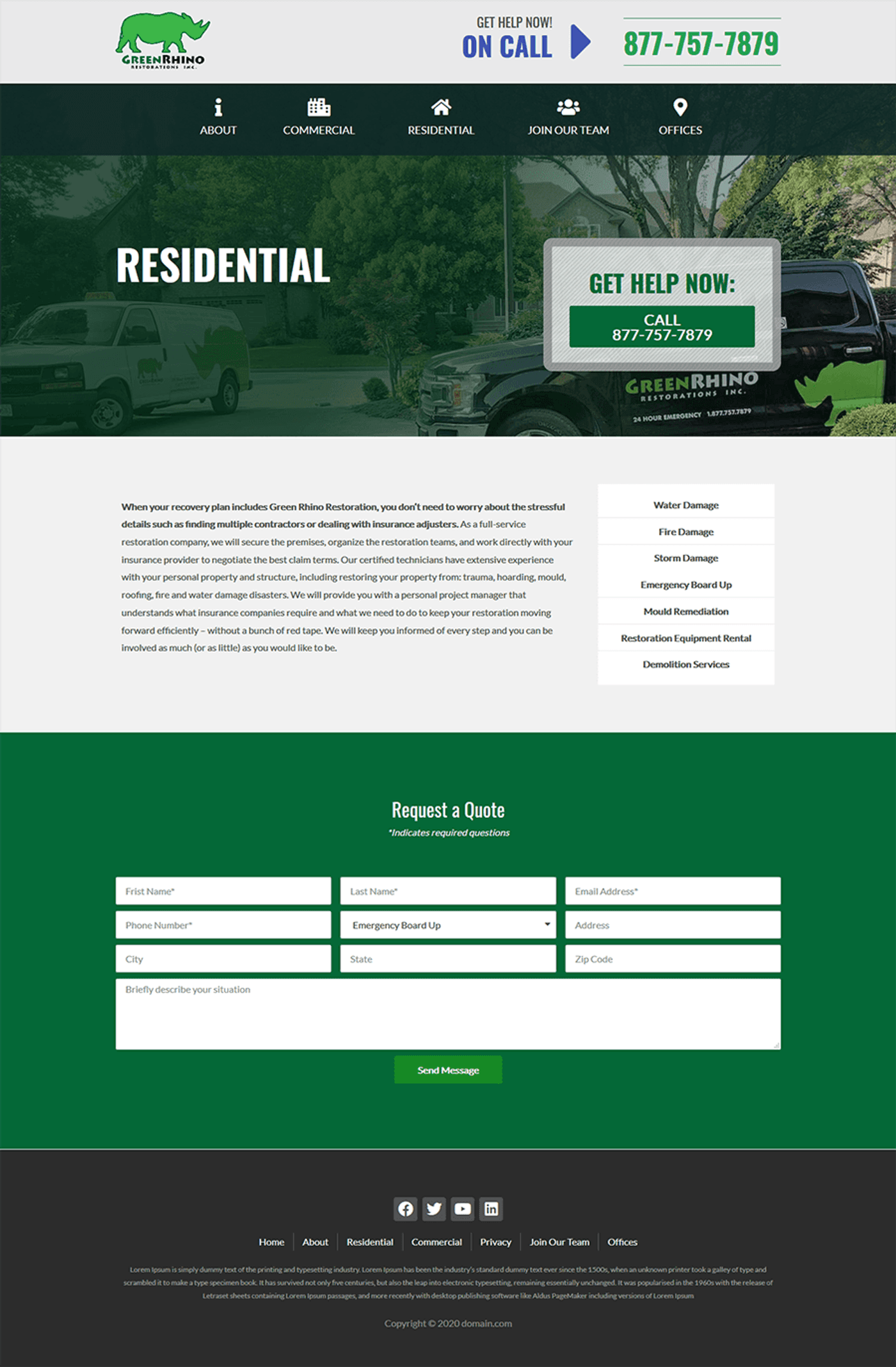 Green Rhino: Restoration Company Website Design — page 10