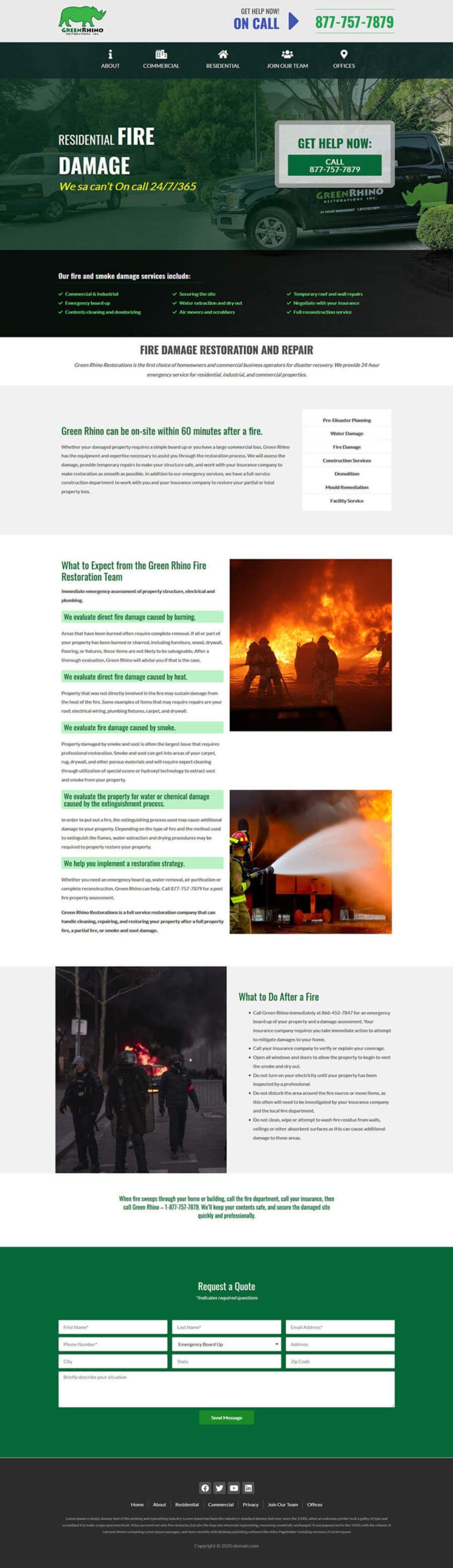 Green Rhino: Restoration Company Website Design — page 2