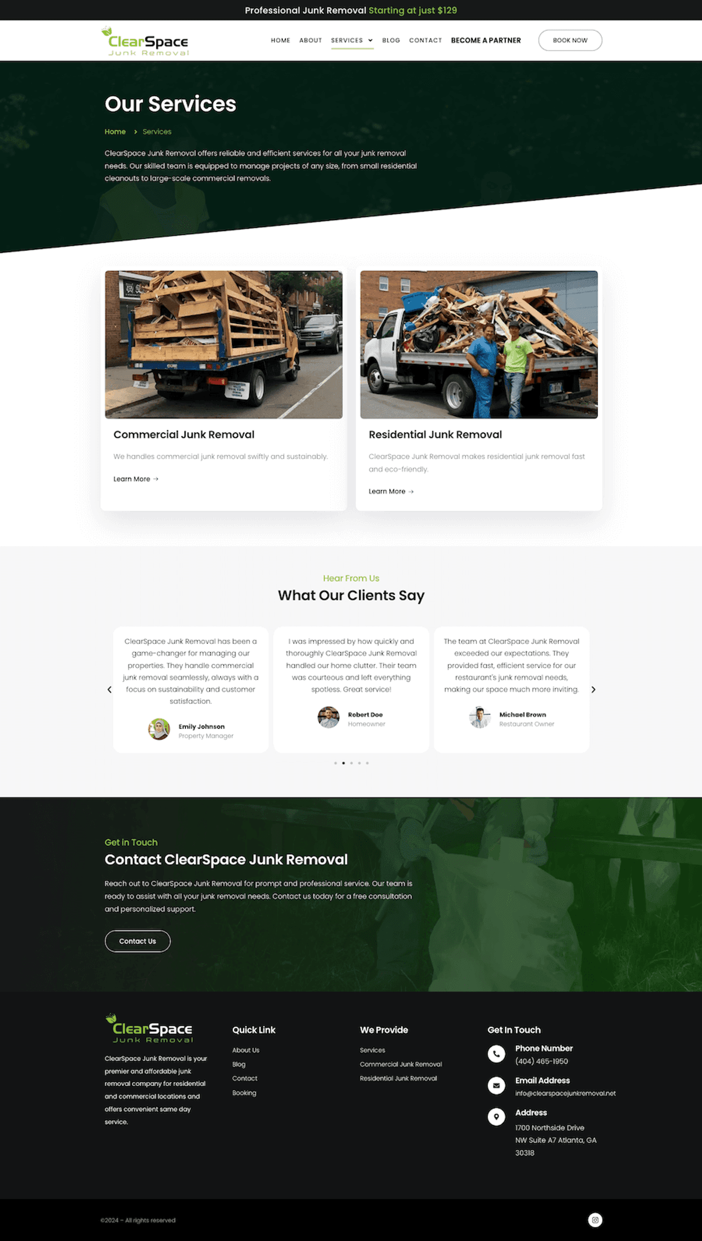Clear Space Junk Removal: Junk Removal Website — page 3