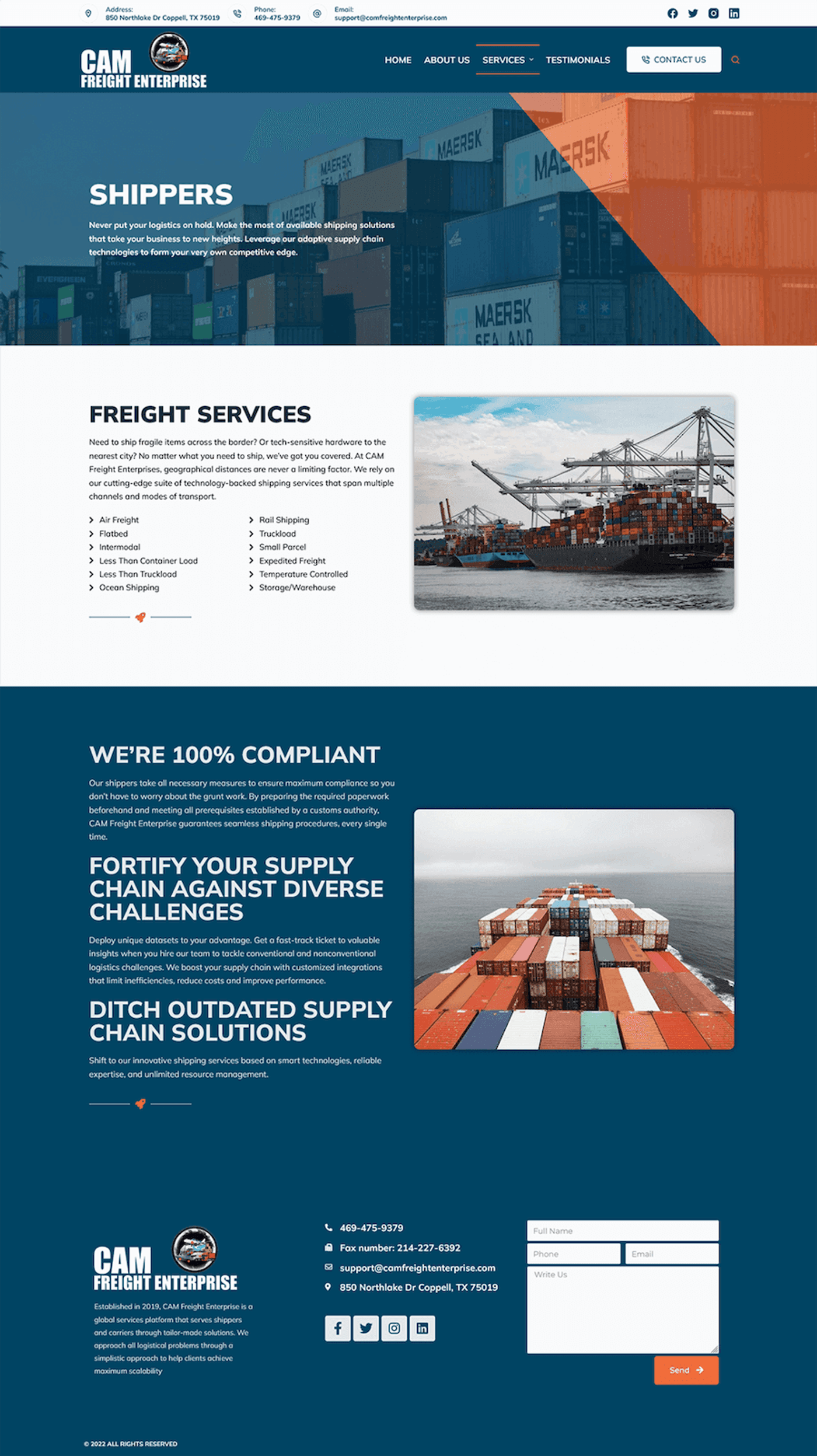 CAM Freight Enterprise: Freight Logistics Website — page 4