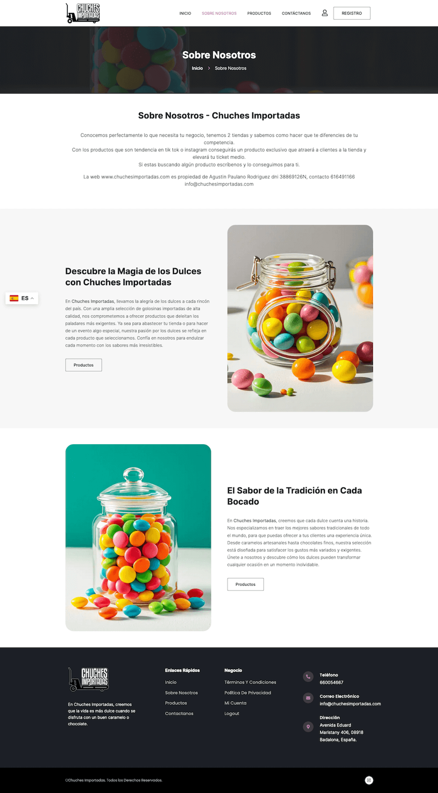 Chuches Importadas: Candy Store Website (B2B & B2C) — page 5