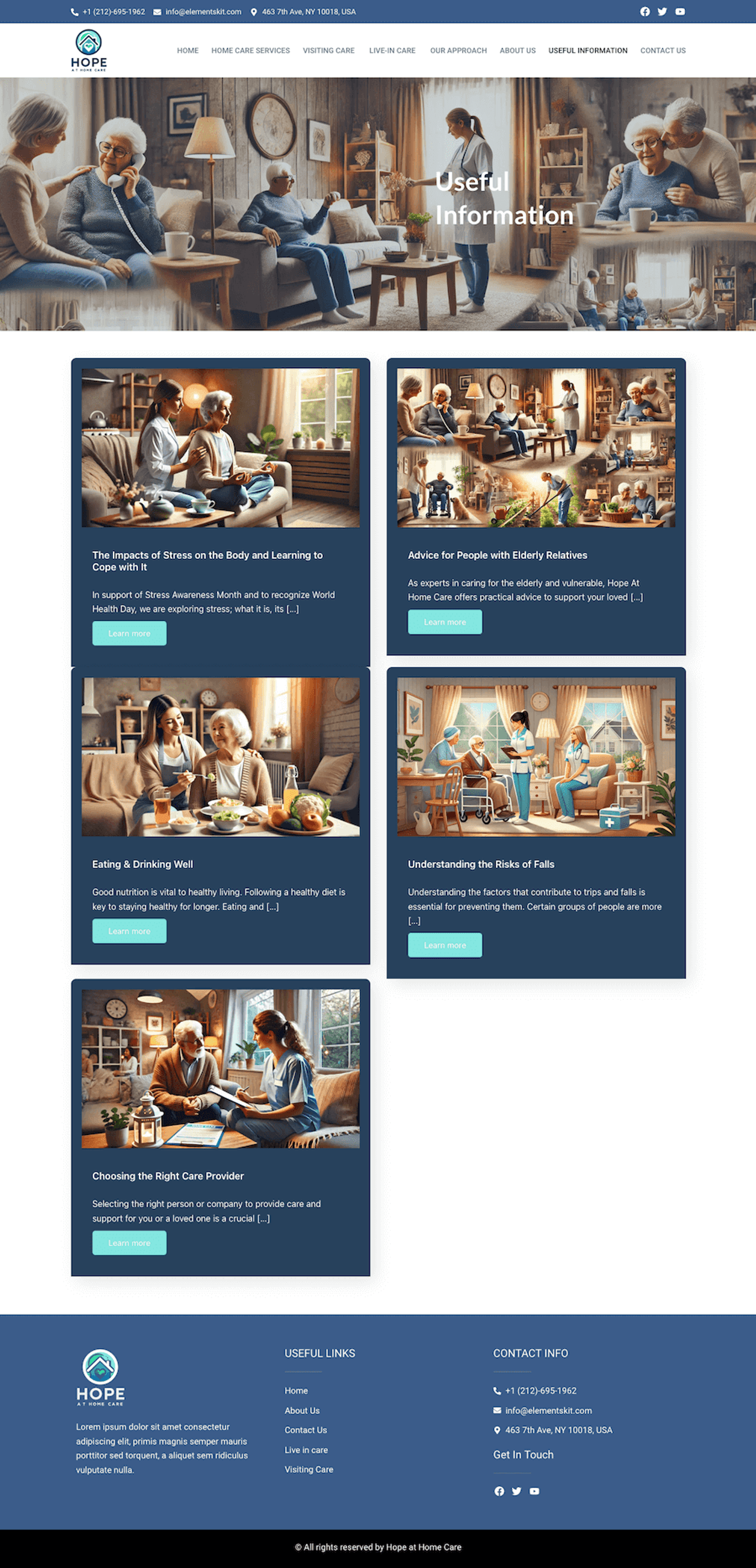 Hope At Home Care: Home Care Website Design — page 8