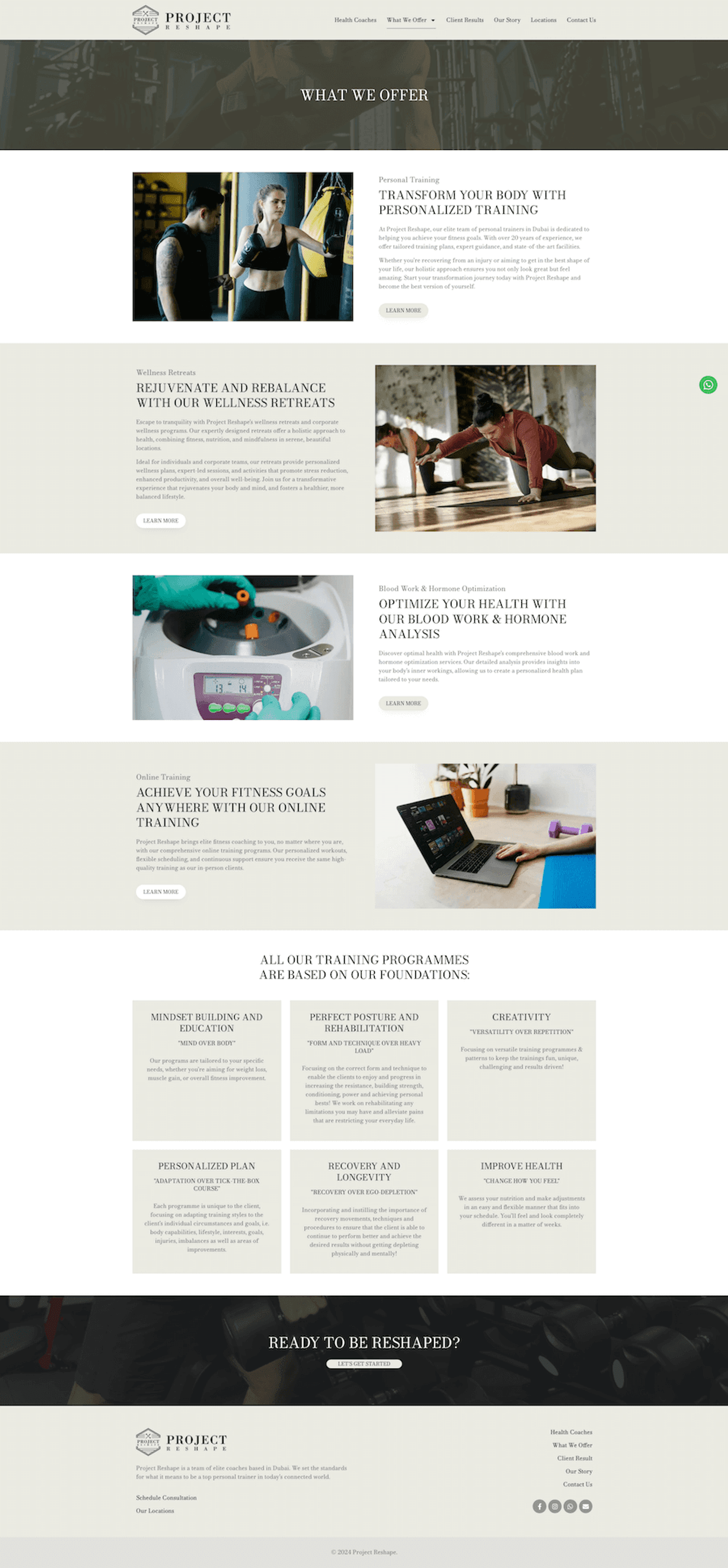 Project Reshape: Fitness Coaching Website in Dubai — page 8