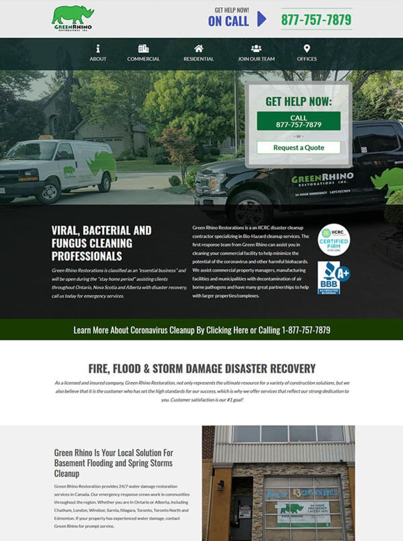 A restoration company's WordPress site that I built