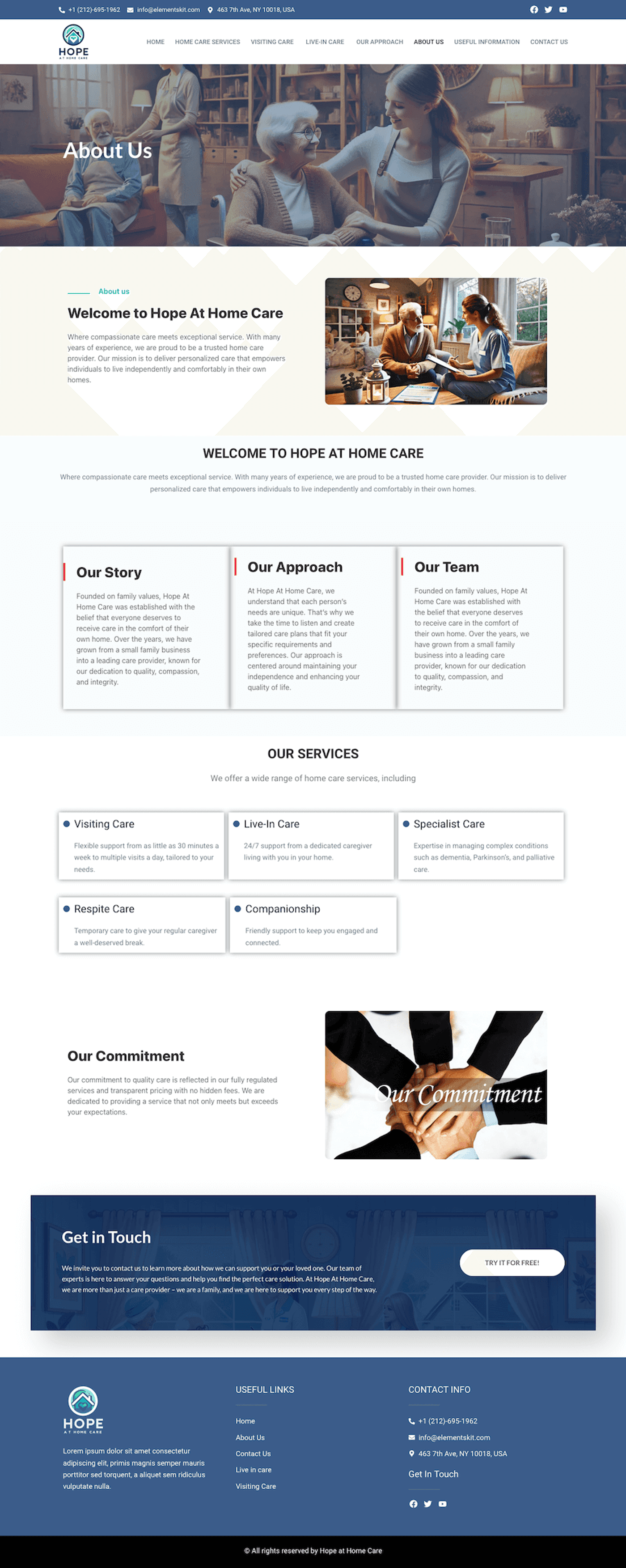 Hope At Home Care: Home Care Website Design — page 4