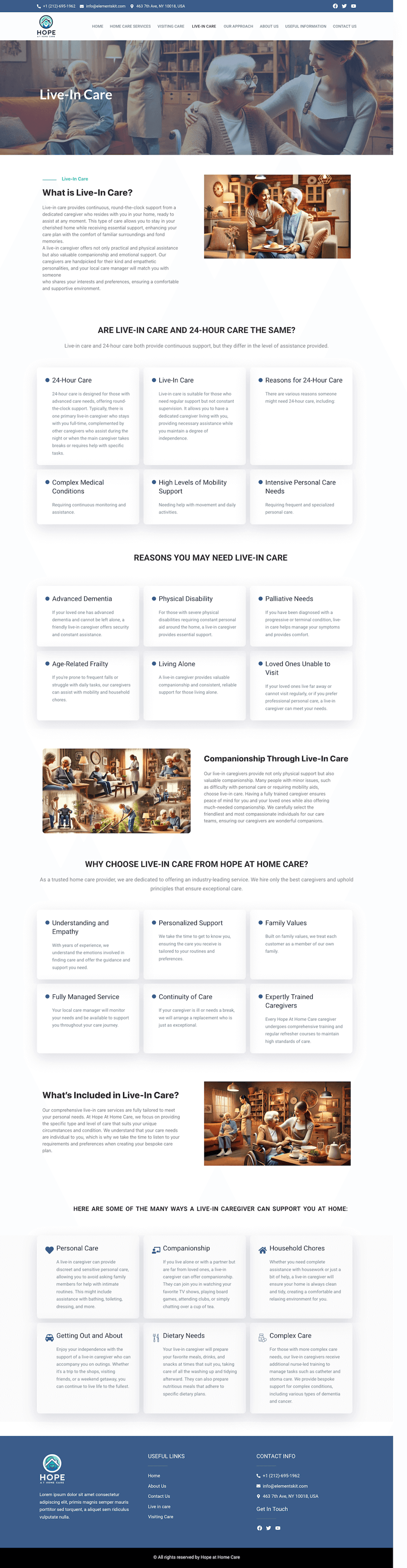 Hope At Home Care: Home Care Website Design — page 2