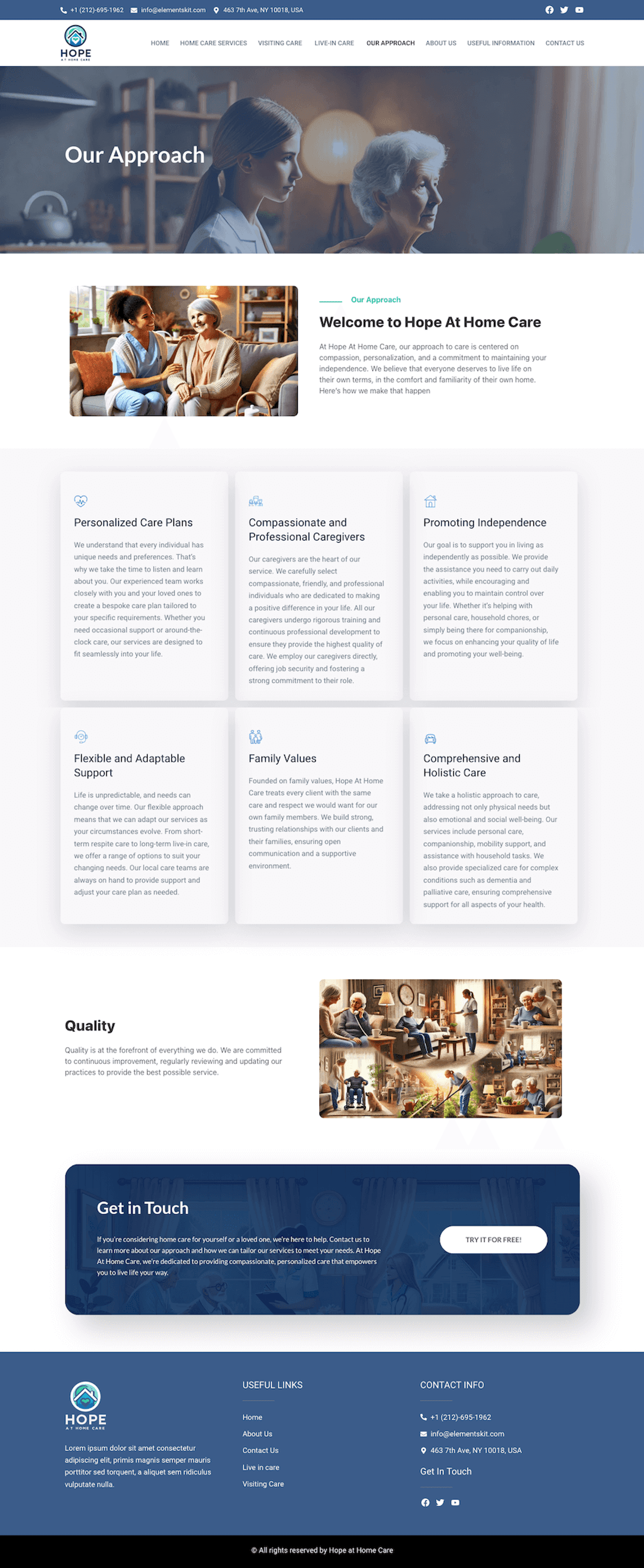 Hope At Home Care: Home Care Website Design — page 5