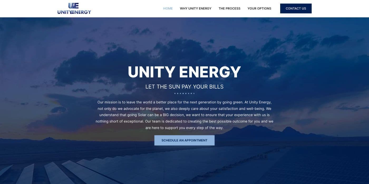 Unity Energy: Energy Company Website Design — featured image